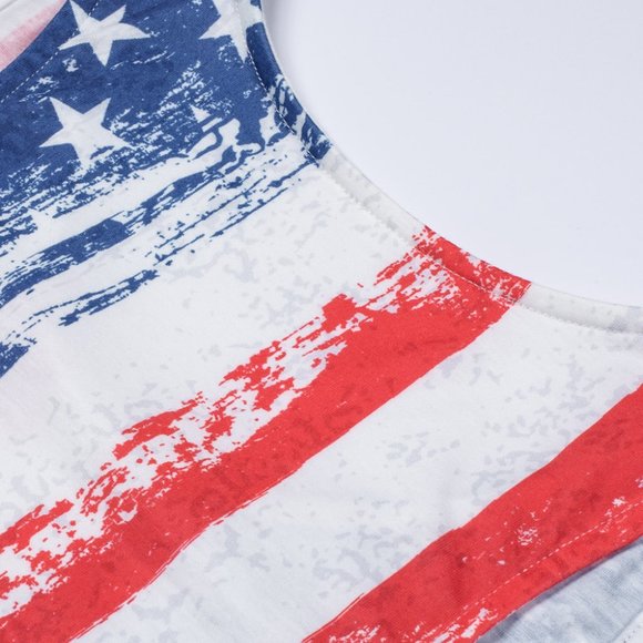 Stripes Star American Flag Print Tank Top - Picture 11 of 12